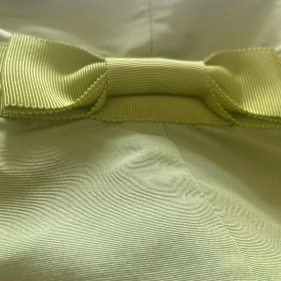J CREW 100% Silk Lime Neon Green Strapless Cocktail Party Dress w Bow Size: 4P - Picture 6 of 10